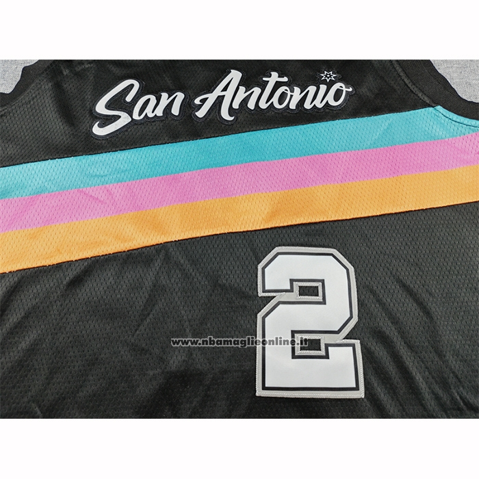 Maglia San Antonio Spurs Dylan Harper No 2 Citta 2025-26 Nero